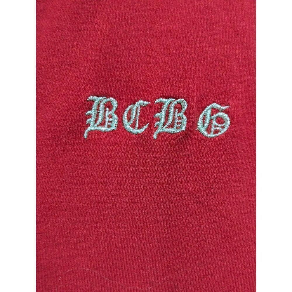 BCBGMaxazria Women's Red Cotton Zip Front Embellished Sweatshirt Jacket Large - Picture 3 of 8